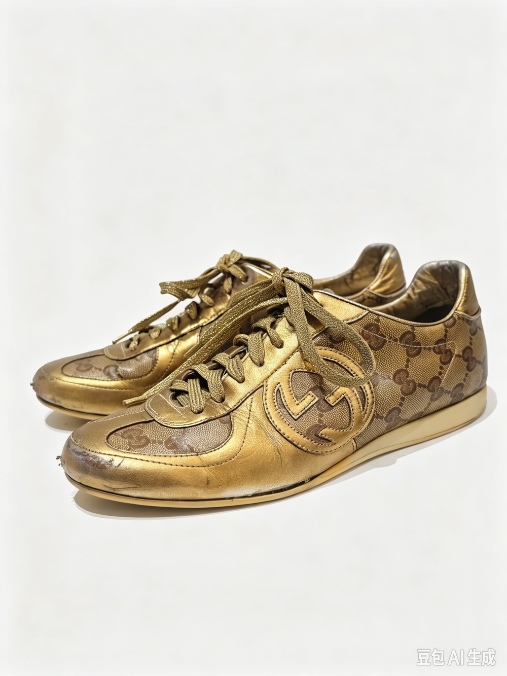 Gucci Women’s Gold Logo Low-Top Sneaker